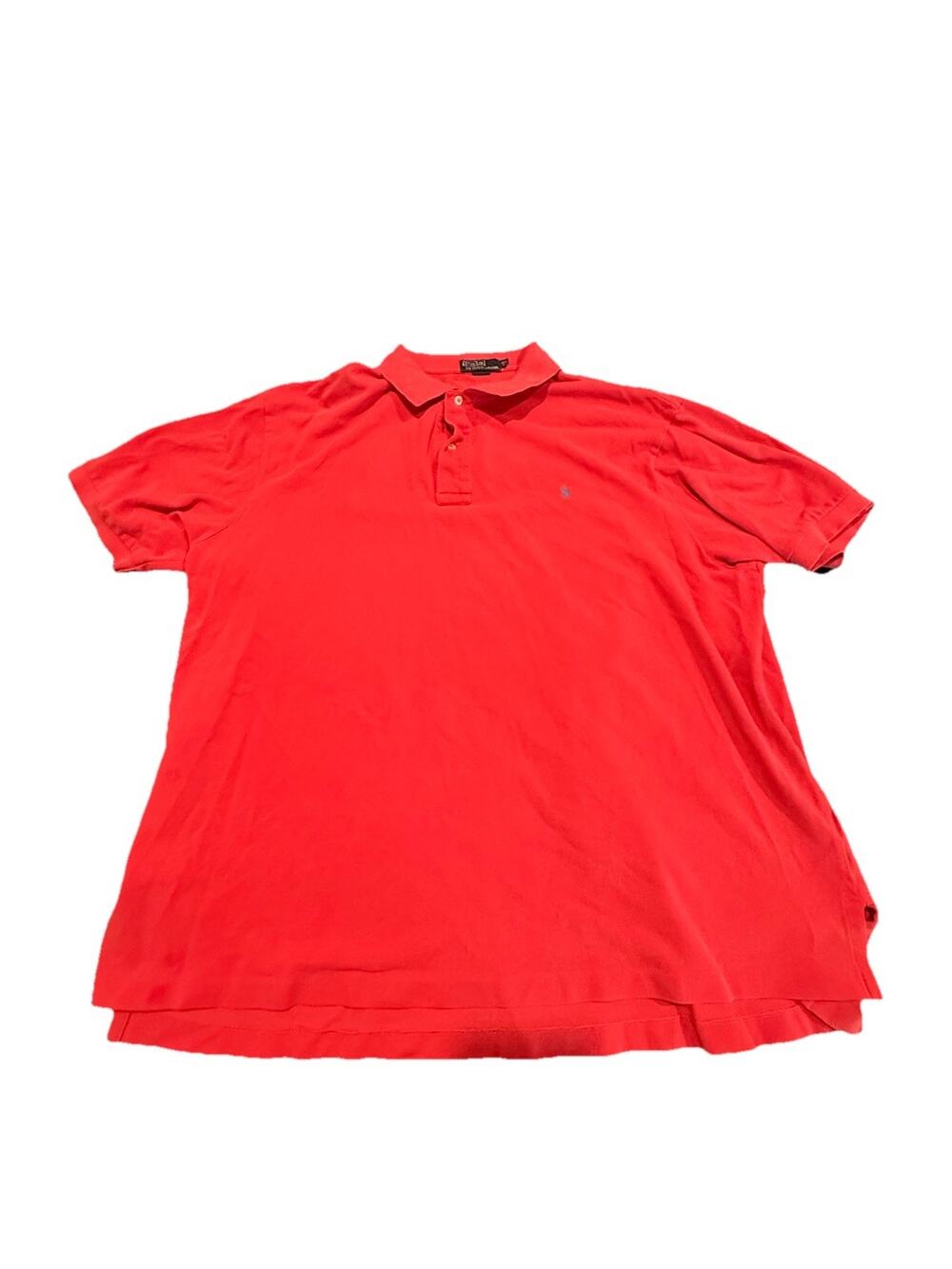 Polo Ralph Lauren Mens 2XLB Red Polo Shirt Blue Pony Short Sleeve Cotton